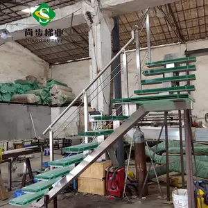 现代简约酒店用玻璃楼梯尚步梯业厂家定制生产别墅工程楼梯