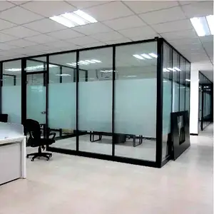 安康办公室玻璃隔断墙钢化磨砂透明双层全景中空入户安装成品隔断