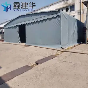 户外伸缩推拉蓬制作首先鑫建华大型雨棚布电动遮阳蓬