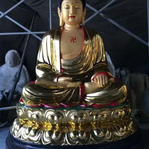 佛像厂家批发/释迦摩尼佛像/三宝佛/药师佛贴金彩绘优质佛像 释迦三尊释迦牟尼佛文殊菩萨普贤菩萨彩绘.