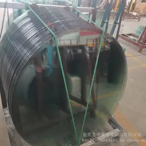 钢化家具玻璃厂家定制加工12mm圆形透明磨斜边台面玻璃可加工各种异形精磨边台面玻璃