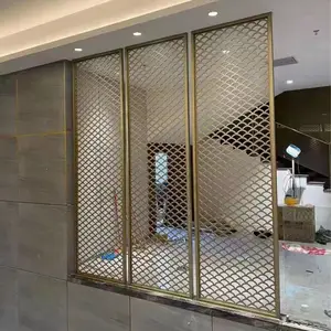 北京厂家隔断屏风铝合金客厅隔断屏风雕花镂空不锈钢屏风工程定制