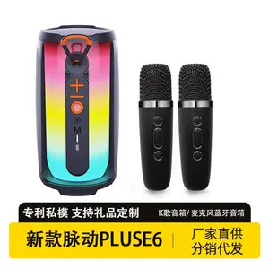 新升级PLUSE6+无线一体麦克风音响家用户外便携式K歌蓝牙音箱脉动6+套装