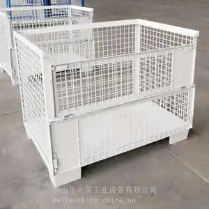 定制折叠仓储笼 不锈钢料笼 带轮子仓库笼 运输专用网格仓储笼