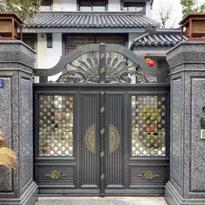 西安庭院门别墅门铝艺门铜铝门铝合金门车库门厂家批发私人订制