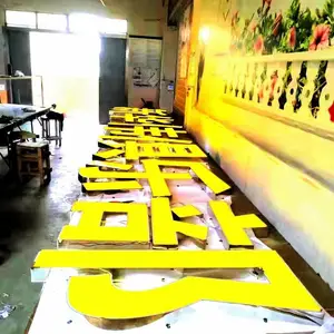 供应佛山LED发光字抗台风特大LED发光字冲孔发光字招牌门头定制不锈钢led发光字点阵铁皮烤漆字