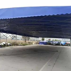 户外移动收缩推拉雨棚夜市活动排档停车篷折叠仓库遮阳棚