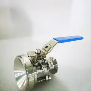 φ25不锈钢316L三片式手动罐底球阀适用于罐体介质排放，结构紧凑