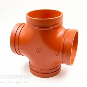 消防喷淋沟槽管件 建支球墨铸铁红色卡箍90度弯头 厂家现货DN65