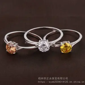 外贸热卖欧美宝石锆石首饰戒指 925银镀铑锆石饰品工艺品正永珠宝直销