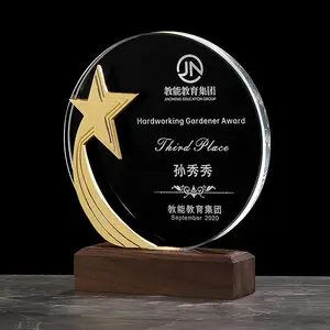 木质水晶奖杯定制公司颁奖纪念品奖牌定做***企业订做