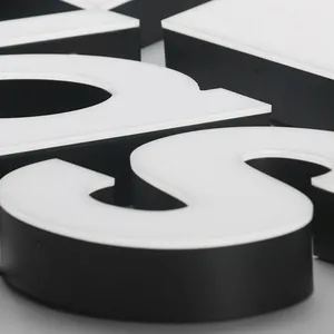 广州厂家定制led平面发光字招牌门头广告牌不锈钢迷你亚克力无边字定制安装