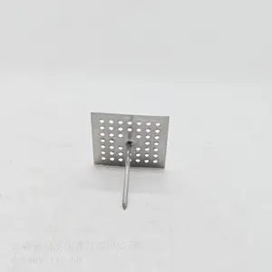 不锈钢多孔保温钉 50*50mm 方底座网孔岩棉钉 胶水粘贴款 配套圆形锁片