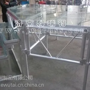 1.22*1.22 铝合金拼装钢化玻璃舞台婚庆T台 铝合金6061-T6山东济南厂家直销