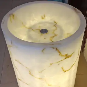 樊灯T01酒吧透光石艺术洗脸盆发光人造石大理石洗手盆