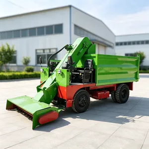 养牛场全自动四轮清粪车 液压自卸料箱刮粪机 润众8立方柴油铲粪车