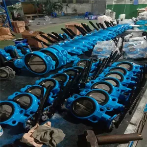 大体水泥罐车手柄对夹式蝶阀 衬橡胶D71X-16Q DN200软密封对夹蝶阀中线手柄