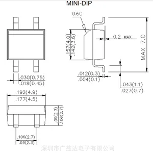 MB10S 50MIL �����Ŷ� 0.8A 1000V