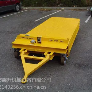 平板牵引车 机场/码头牵引式平板拖车 鑫升围框护栏拖车板车