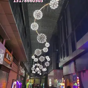 商业过街灯 水晶球吊挂灯 铭星灯光工厂定制商业中庭灯