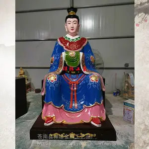 供应三宵娘娘玻璃钢彩绘神像 三仙姑树脂玻璃钢神像定做