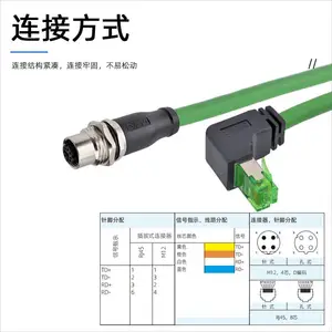 PROFINETЭ��M12����������4оD���빫תRJ45��ͷ���ĸ��CAT5E