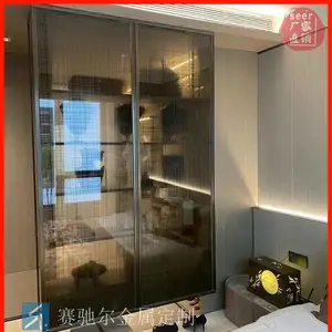 供应东海县网球馆透明有机玻璃隔断量尺安装 赛驰尔异形玄关格栅柜加工定制