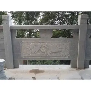旗台石栏杆厂家 河道石雕栏杆价格透明 汉白玉大理石可选