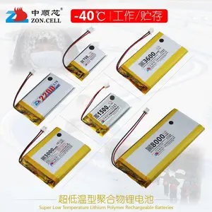 中顺芯 耐极度严寒冷库户外设备仪表-40℃超 低温聚合物锂电池3.7V