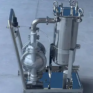 移动式带式过滤机组 带气动隔膜泵 涂料油墨胶水推车过滤器