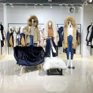 商场撤柜女装尾货单品 豪华大狐狸毛领时尚皮C派克服 獭兔皮草可内胆可拆卸 工厂折扣店女货源