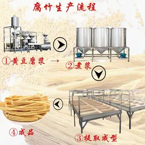 半自动腐竹生产线 大型豆制品加工 不锈钢蒸汽式提供技术设备