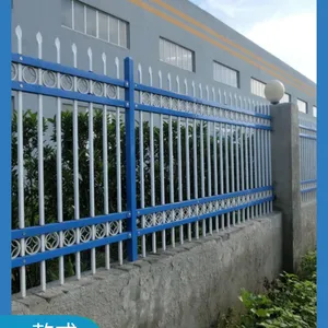 厂区锌钢护栏 防攀爬带弯头栏杆 住宅铁管围栏 可发各省市 财润丝网