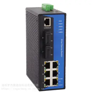 RS708E百兆4光4电网管型卡轨式工业以太网交换机自愈环网交换机ROGERKANG