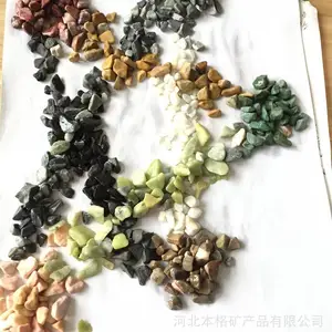 �Ƶ�װ������쾰 ԰����·��ɫ��ճʯ 6-8mm ����