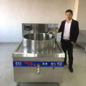 捷客迅卤肉专用大锅380V卤肉大锅灶 电磁卤肉锅 河南 食品厂煮牛肉大锅灶 方形卤肉锅