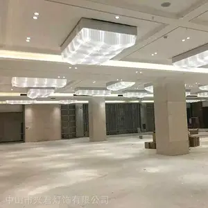 酒店宴会厅水晶灯 长方形水晶吸顶灯定制