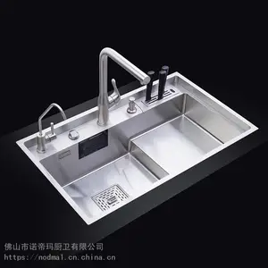 厨房手工水槽NU528台阶款304不锈钢水槽可配多款***质量***