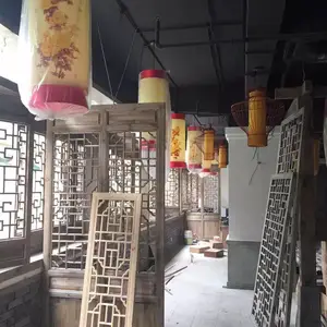 专营火锅店实木花窗_中式花格_卡座包间中式隔断屏风