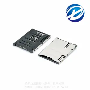 自弹式 7P SIM卡座 Push SIM CARD 卡座 6+1PIN 有柱L=13.4/14.0