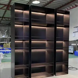 不锈钢简约现代客厅屏风柜隔断酒柜一体入户门***岩板玄关