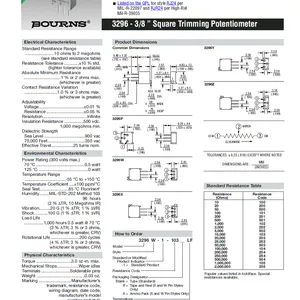3296W-1-102LF��ͭ��ť����1K��λ����תʽ�ɱ����Bourns