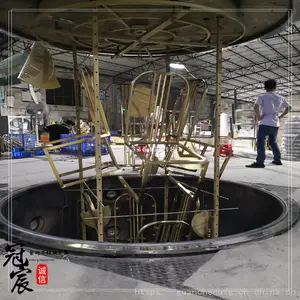 定制五星酒店黑钛不锈钢茶几 镜面手工打磨抛光茶几