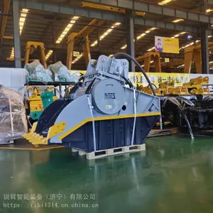 挖掘机加长臂工作视频 挖机拆迁臂配重 钩机加长臂多少米