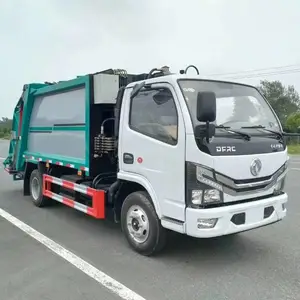 东风6方后挂式压缩垃圾车 3吨4吨生活垃圾收集转运车