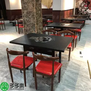 时尚大理火锅桌,大理石无烟火锅桌椅沙发厂家定做