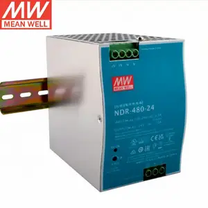 明纬(MEANWELL)NDR-480-24,导轨安装,具有PFC,24V20A