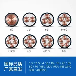 起帆牌 国标(YJV)聚氯乙烯铜芯交联电力电缆3*25+2*10mm 额定电压0.6/1Kv。