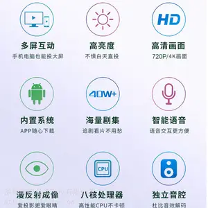 BIZXTEC智能投影仪4K高清投墙手机投屏家用办公教学便携式投影仪