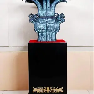 西安四羊方尊,陕西仿古青铜器酒器之一,三羊开泰酒樽纯铜工艺品